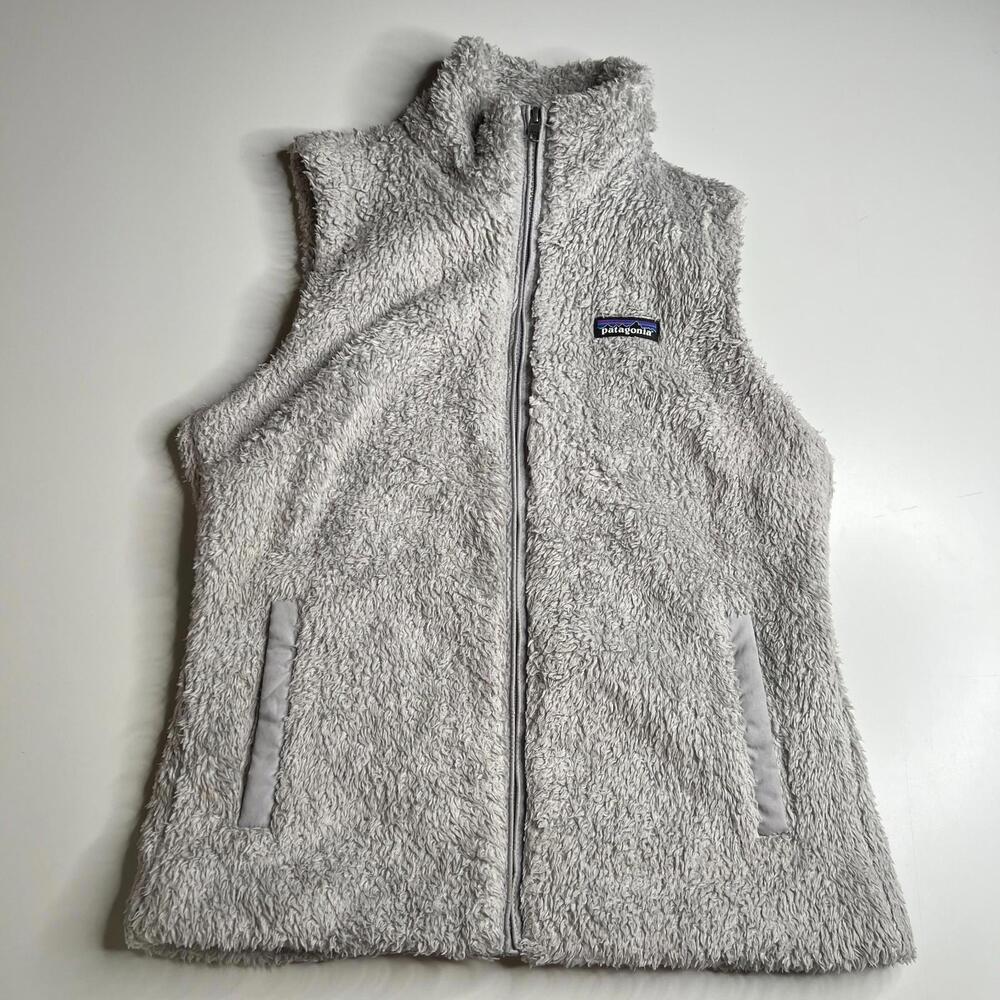 Patagonia Women’s Fleece Vest Gray Sherpa Full Zip Size M Medium Outdoor Hiking‎